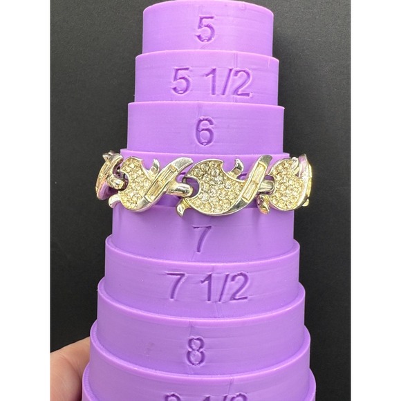 VIntage Marboux Bracelet Rhinestones Gold Tone Signed Size 7" READ - Picture 10 of 11